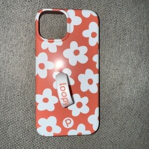 Loopy Case White Floral on Coral Phone Case